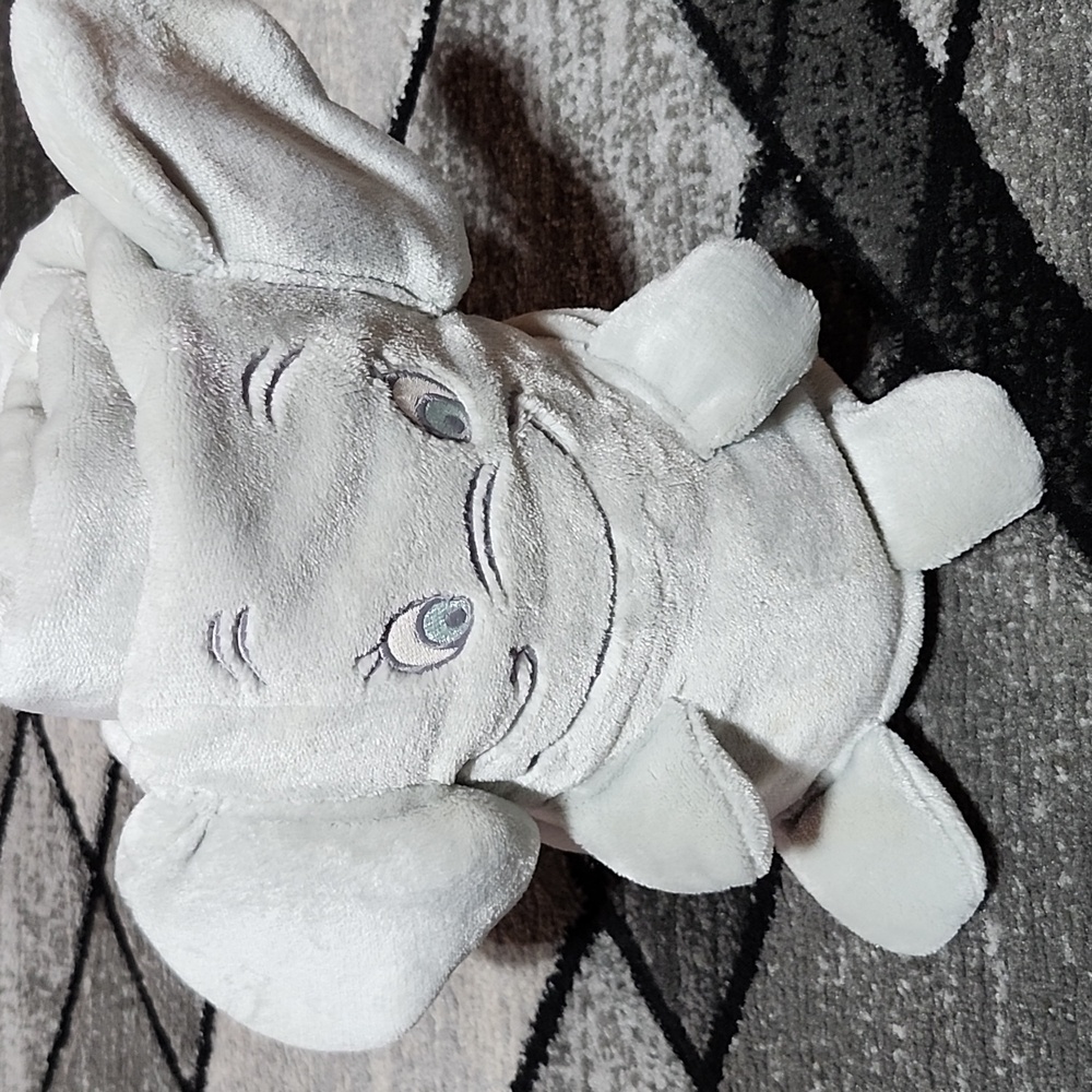DISNEY BABY TRAVEL GRAY DUMBO FOLDABLE PLUSH BLANKET UNISEX 39"X29"